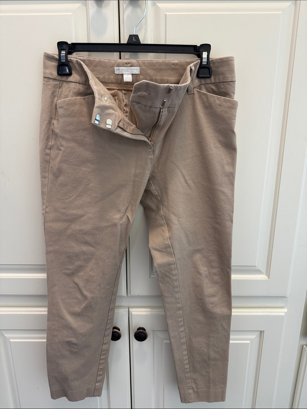 New York & Company Taupe Ankle Crop Jeans